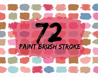 Paint Brush Strokes, Watercolor Clipart (Digital Download - svg, png, dxf, eps), Cricut, Silhouette