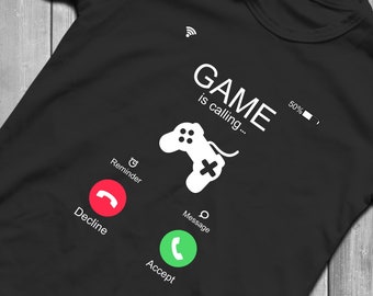 Incoming Call Game SVG, Funny Gamer T-Shirt Design (Digital Download)