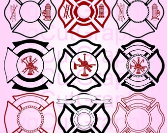 Firefighter Maltese Cross SVG, Fire Department Design (Digital Download)