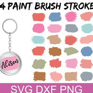 Keychain SVG Paint Brush Stroke, Cricut Svg Keychain, Keychain Paint Brush Stroke Template, Keychain Svg Background Template