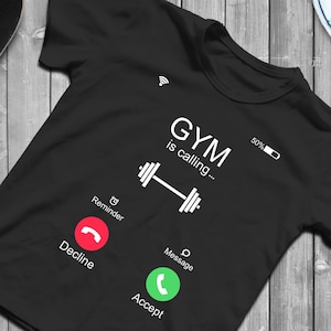 Appel entrant Gym SVG, fichier Svg d'écran d'appel pour Cricut & Silhouette, transferts DTF PNG, T-shirt drôle
