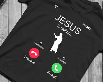 Incoming Call Jesus SVG, Funny Christian T-Shirt Design (Digital Download)