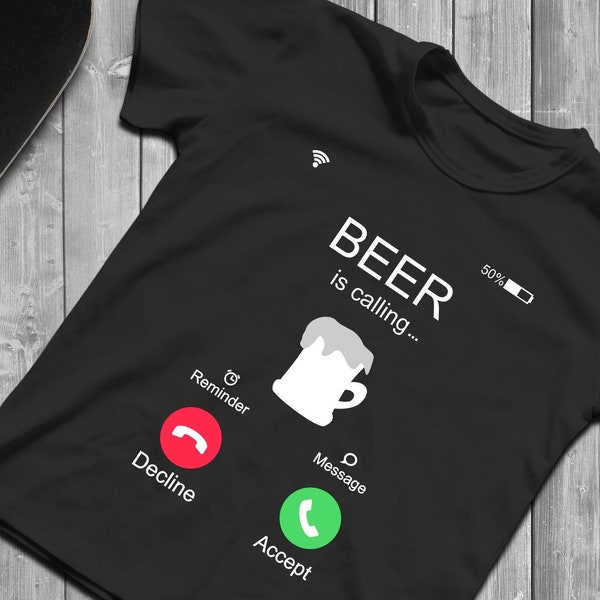 Incoming Call Beer SVG, Call Screen Svg File For Cricut & Silhouette, Heat Transfer Vinyl, DTF transfers, Funny T-Shirt