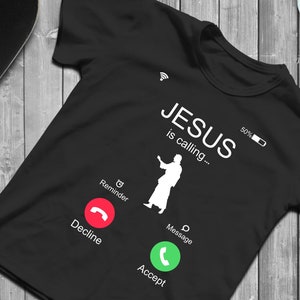Appel entrant Jésus SVG, fichier Svg Noël pour Cricut & Silhouette, vinyle transfert à chaud, fer sur fichier, Svg Dxf Png, T-shirt drôle