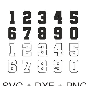 Varsity Numbers 0-9 Svg Cut File | Sports Jersey Numbers | Baseball,  Football, Basketball Shirt