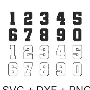 Varsity Numbers 0-9 Svg Cut File | Sports Jersey Numbers | Baseball,  Football, Basketball Shirt