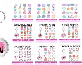Keychain SVG Big Bundle, Alphabet, Circle Patterns (Digital Download)