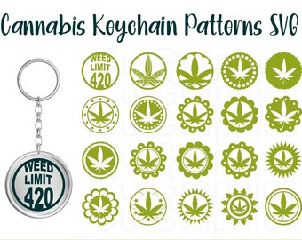 Cannabis Keychain SVG 420 Weed, Glowforge, DTF transfers, Silhouette Dxf, Cricut Svg(Digital download)