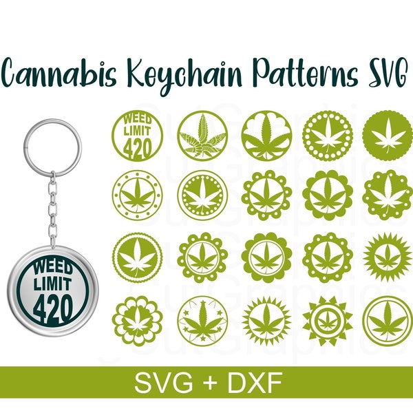 Cannabis Keychain SVG 420 Weed, Glowforge, Cricut Keychain, DTF transfers, Silhouette Dxf File, Cricut Svg File, Happy 420 SVG