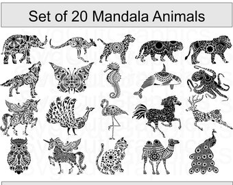 Mandala Animals SVG Files, Cricut & Glowforge Designs (Digital Download)