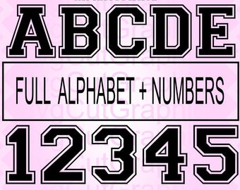 Varsity Font SVG - Sport Number PNG -  Cricut Cut Files - Instant Download