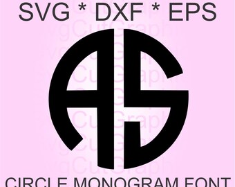 Circle Monogram SVG Font, Svg Files, 2 Letters SVG Monogram Font, SVG Font, Svg Files for Cricut, Cricut Svg Font, Silhouette Svg Font