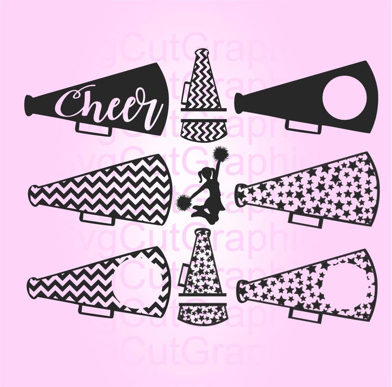 Download SVG Cheerleader Megaphone Monogram Frame Svg Cut Files Svg ...