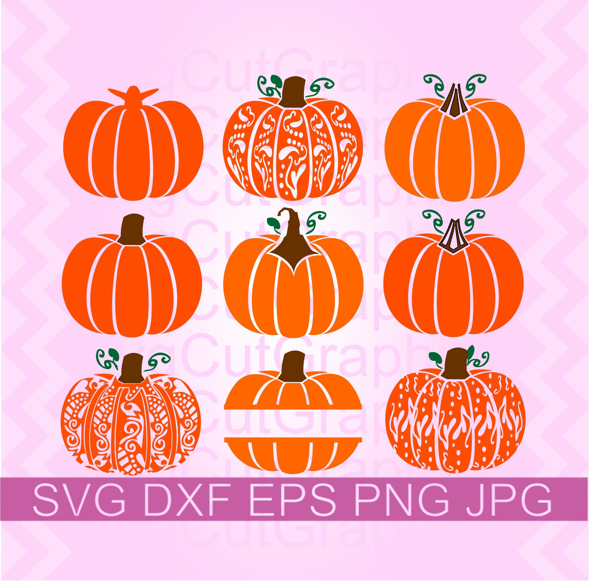 Pumpkins SVG Files For Cricut and Silhouette DXF Printable | Etsy