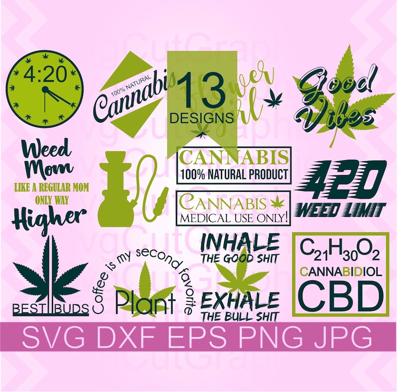 Weed SVG Bundle 420 SVG Cannabis T-shirts Marijuana Leaf | Etsy