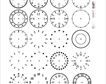 Clock Face SVG Bundle, Roman Numbers, Template (Digital Download)