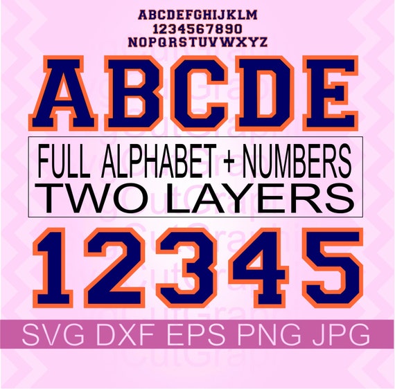 Download Varsity Layered Font Svg Files Sports Layered Font Svg Etsy