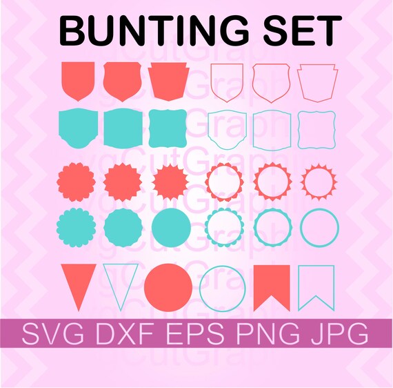 Bunting Banner Svg Files For Cricut Banner Cutting Svg File Etsy
