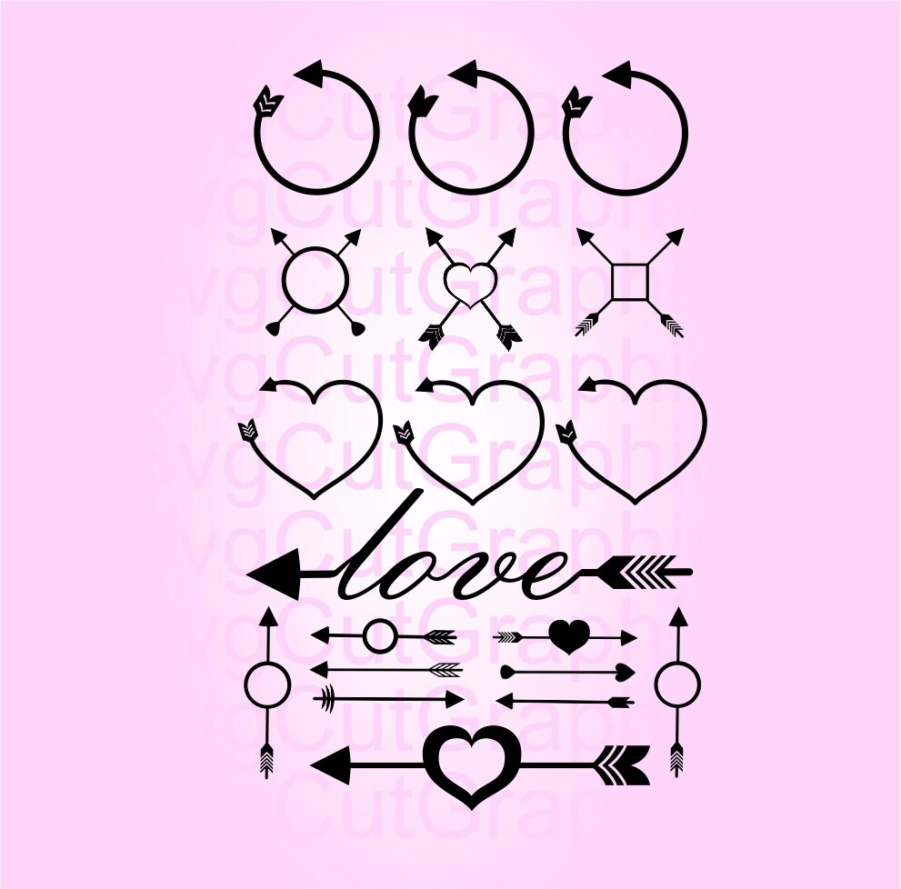 Arrow Monogram SVG Frames SVG Files Svg Arrows File SVG | Etsy