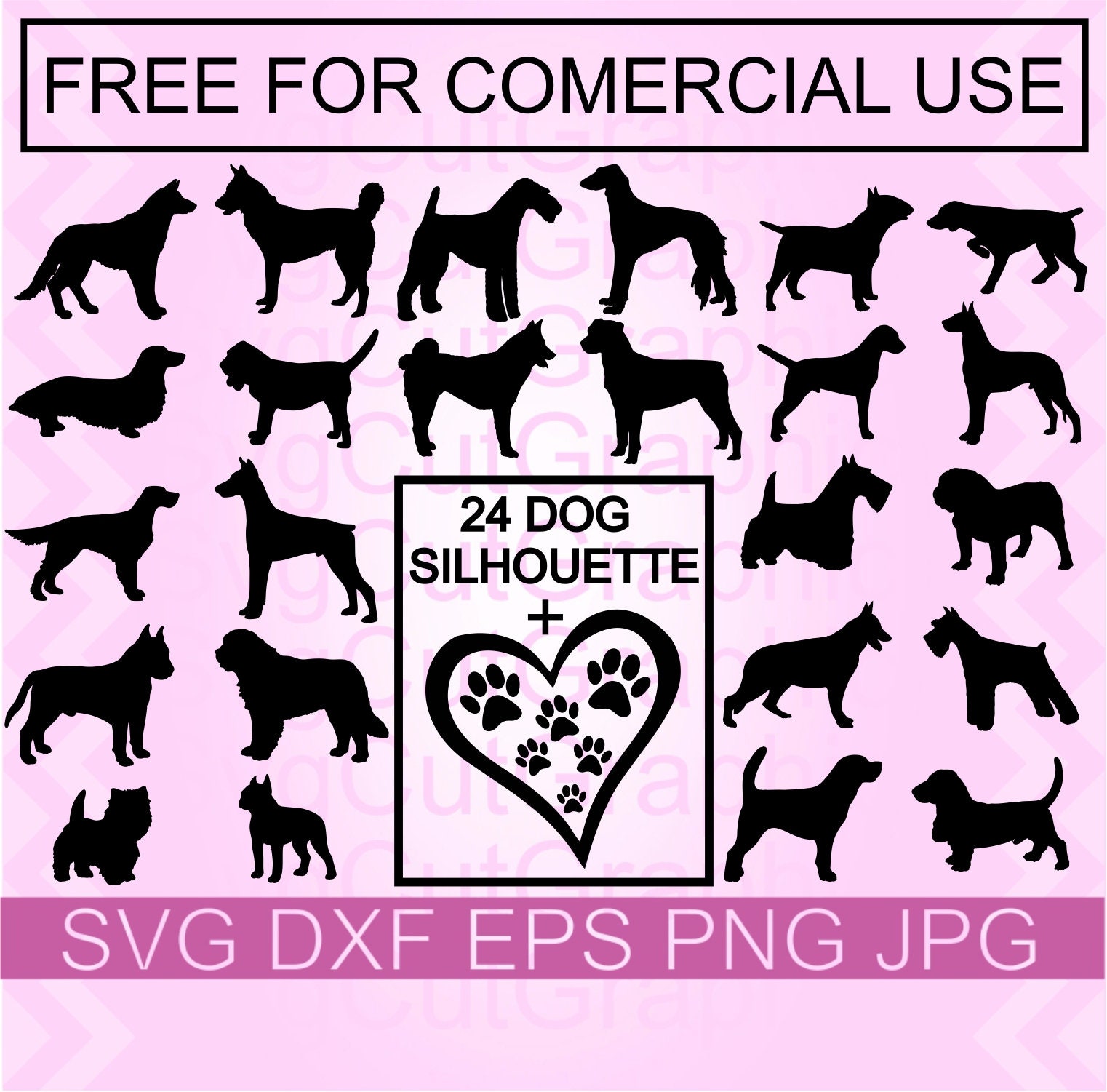 Download 24 Dog Silhouette Svg Files Bundle Dogs Svg Files For Cricut Etsy