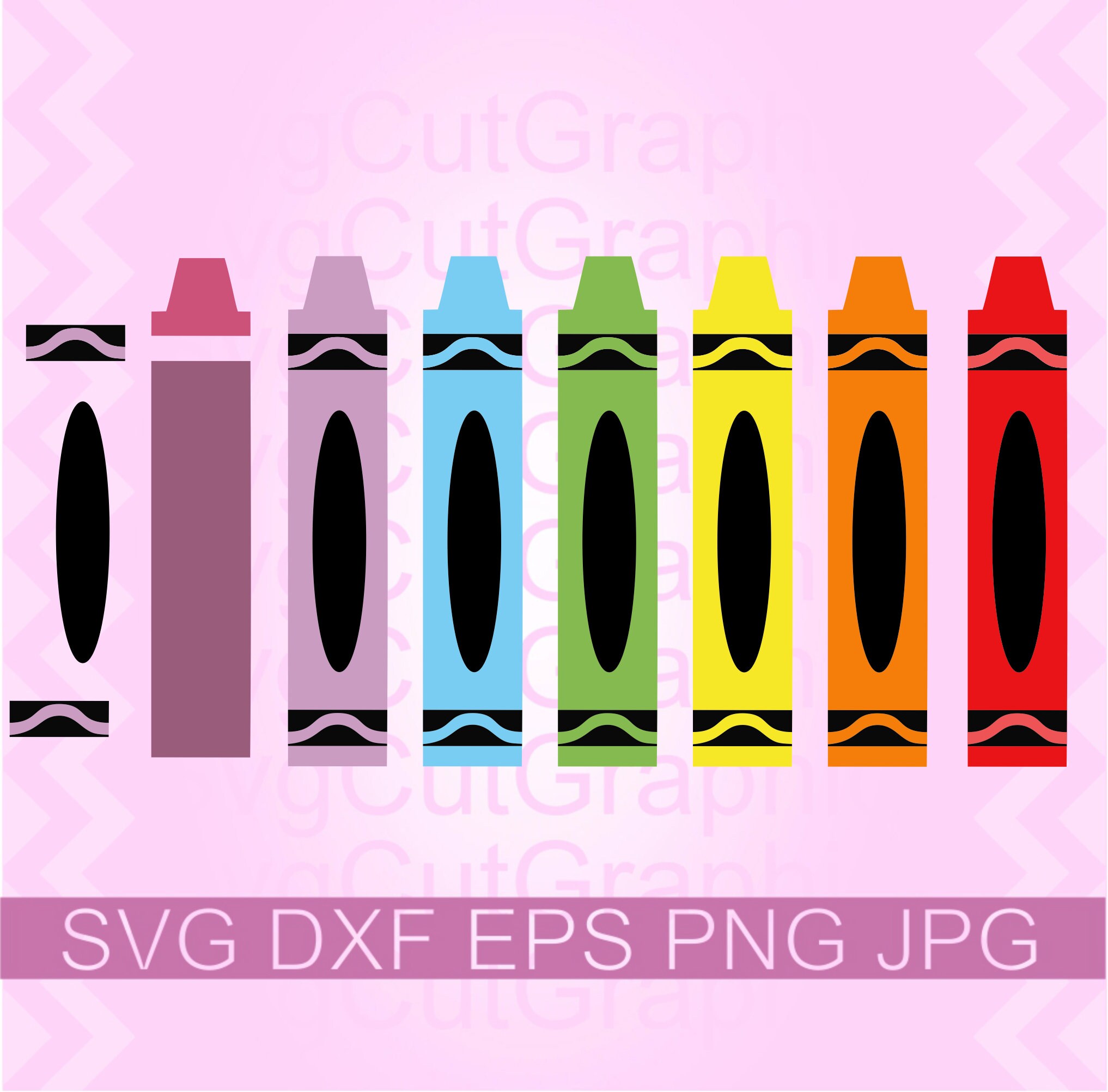 Crayon SVG Bundle, Back to School, Teacher, Cricut & Silhouette Cut ...