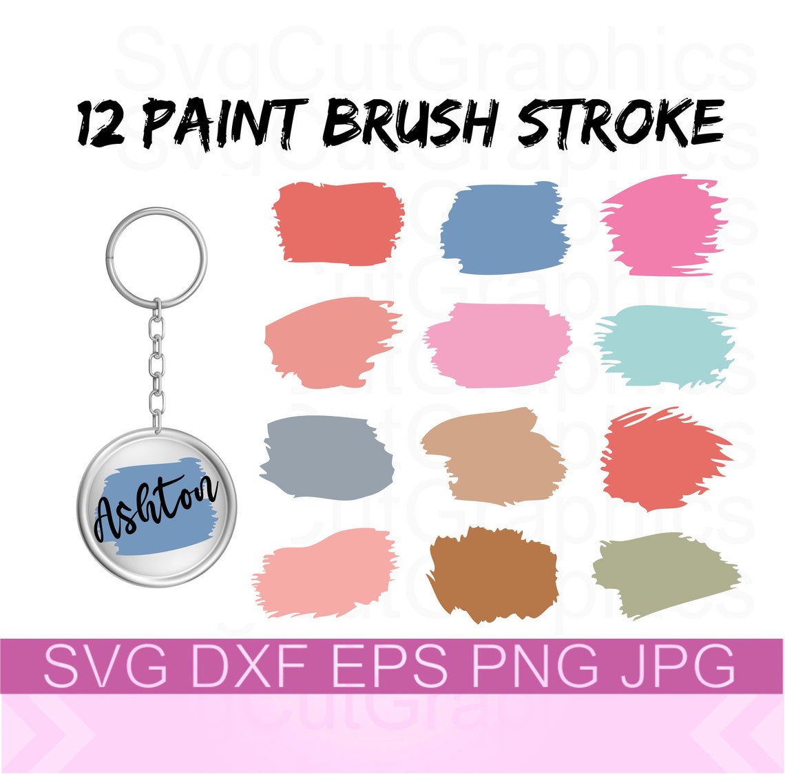 Download Paint Brush Stroke svg Paint Brush Svg Keychain Pattern ...