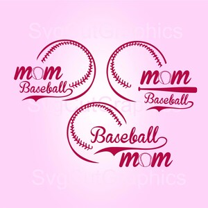 Archivos SVG Baseball Mom, archivos SVG para Cricut y Silhouette y otros cortadores e impresoras de vinilo, Svg, Dxf, Eps, Png, Jpeg, archivos Svg de Cricut