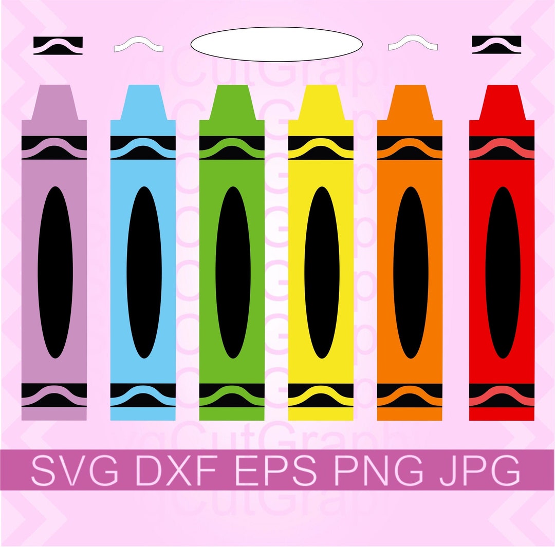 Crayon SVG Bundle, Back to School, Teacher, Cricut & Silhouette Cut ...