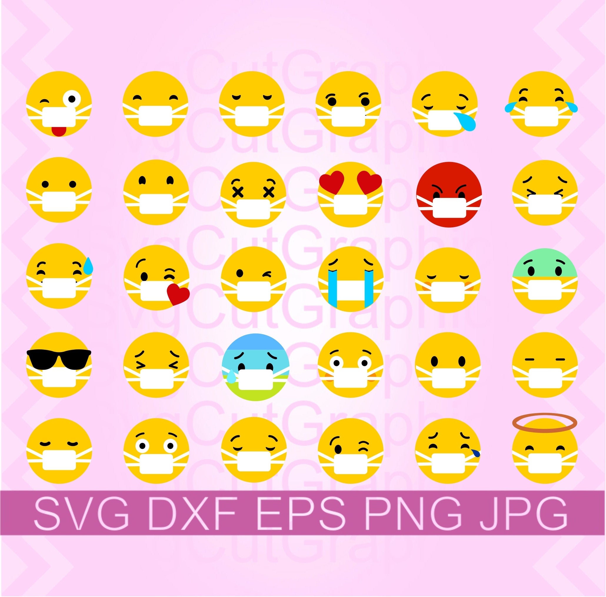 Download Emoji Mask Svg Bundle Emoji Mask Svg File Emoji Svg Bundle Etsy