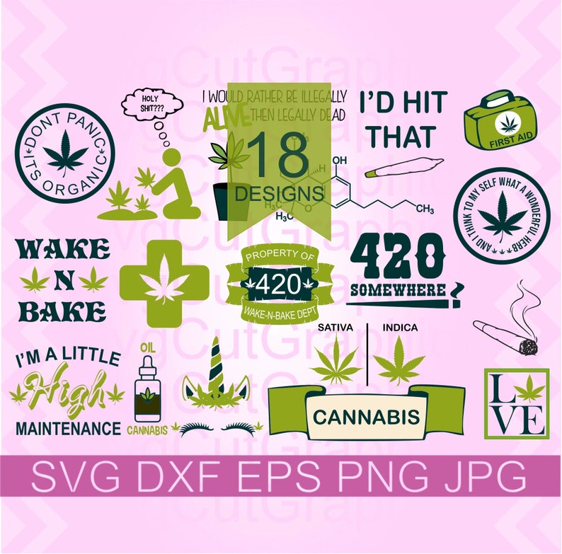 Download Weed SVG Bundle 420 Cannabis Svg T-shirts Marijuana Leaf ...