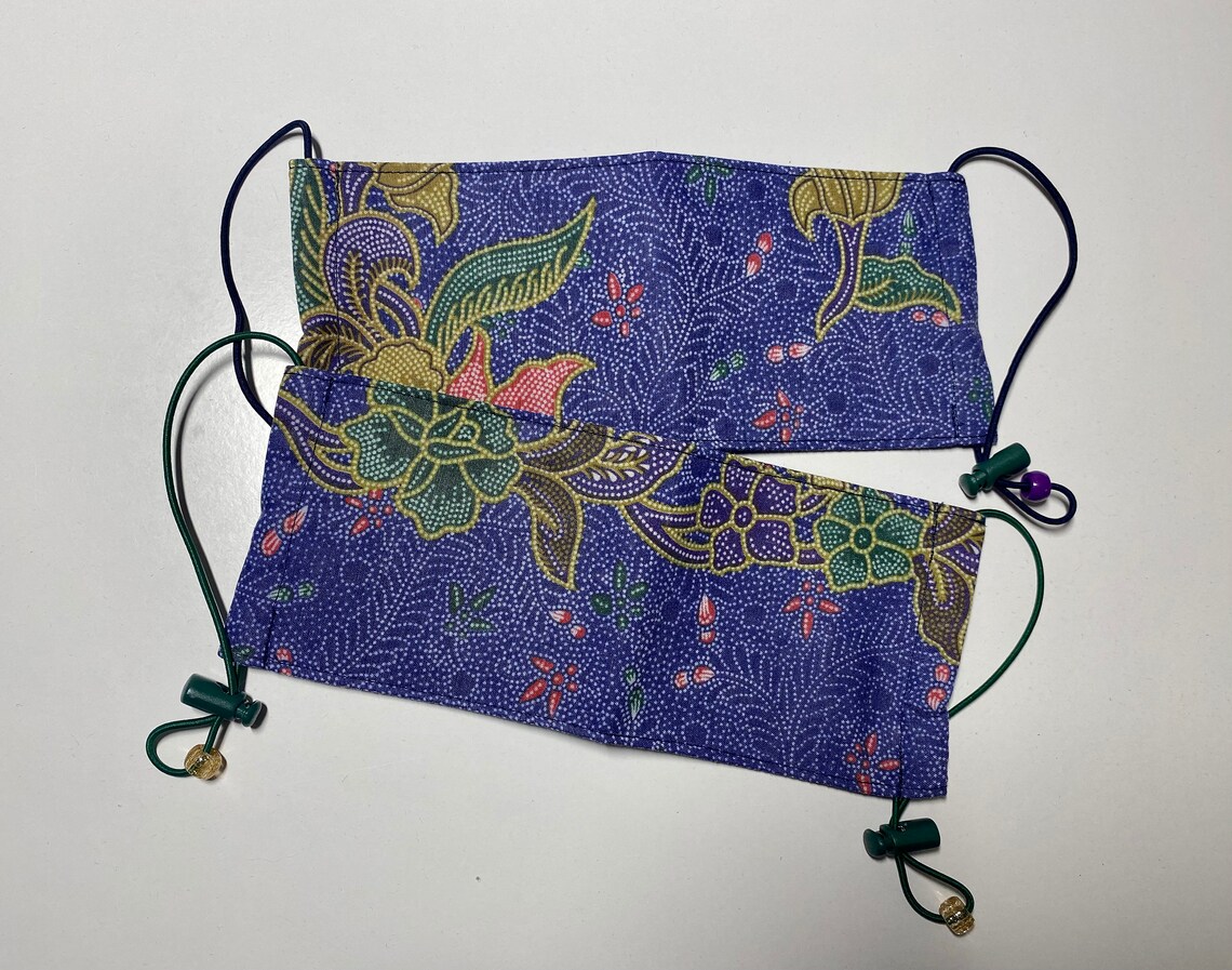 PocketSize Origami Face Mask with Filter and Nose Wire Blue Etsy