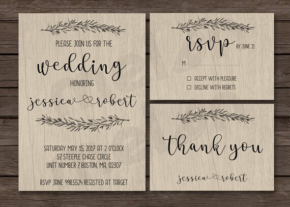 Vintage Country Wedding Invitations Rsvps Paper Stationery Paper
