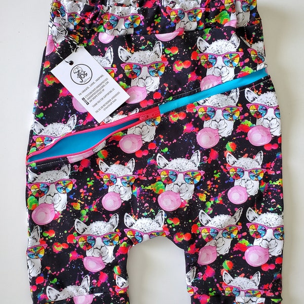 Hipster Llama Zip Jogger Shorts