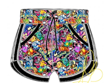 Retro Shorts "Catch Them All" Teen/Adult