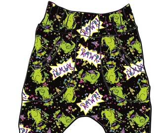 Reptar Black Splatter Hipster Jogger Shorts