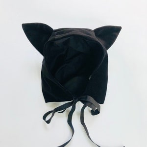Cat Bonnet | Baby Toddler Hat | Cute Photography Prop | Halloween Costume | Witches Black Cat | Garfield Grumpy Cat Felix Puss in Boots Mog