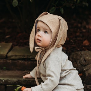 Bunny Bonnet Baby Toddler Hat Easter Hat Cute Baby Photography Prop Peter Rabbit Costume Guess How Much I Love You Animal Hat image 1