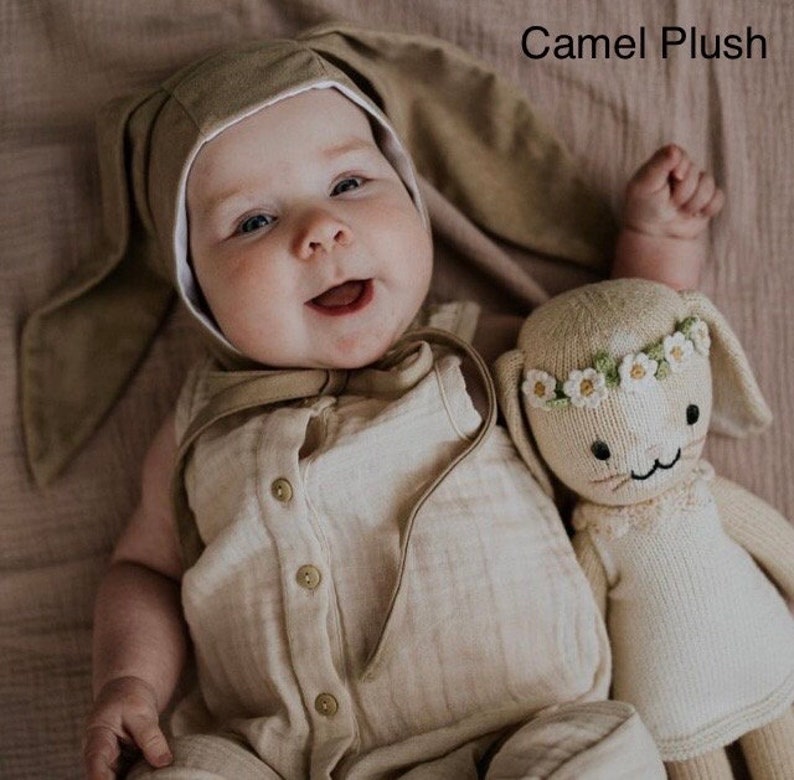 Bunny Bonnet Baby Toddler Hat Easter Hat Cute Baby Photography Prop Peter Rabbit Costume Guess How Much I Love You Animal Hat Camel Plush