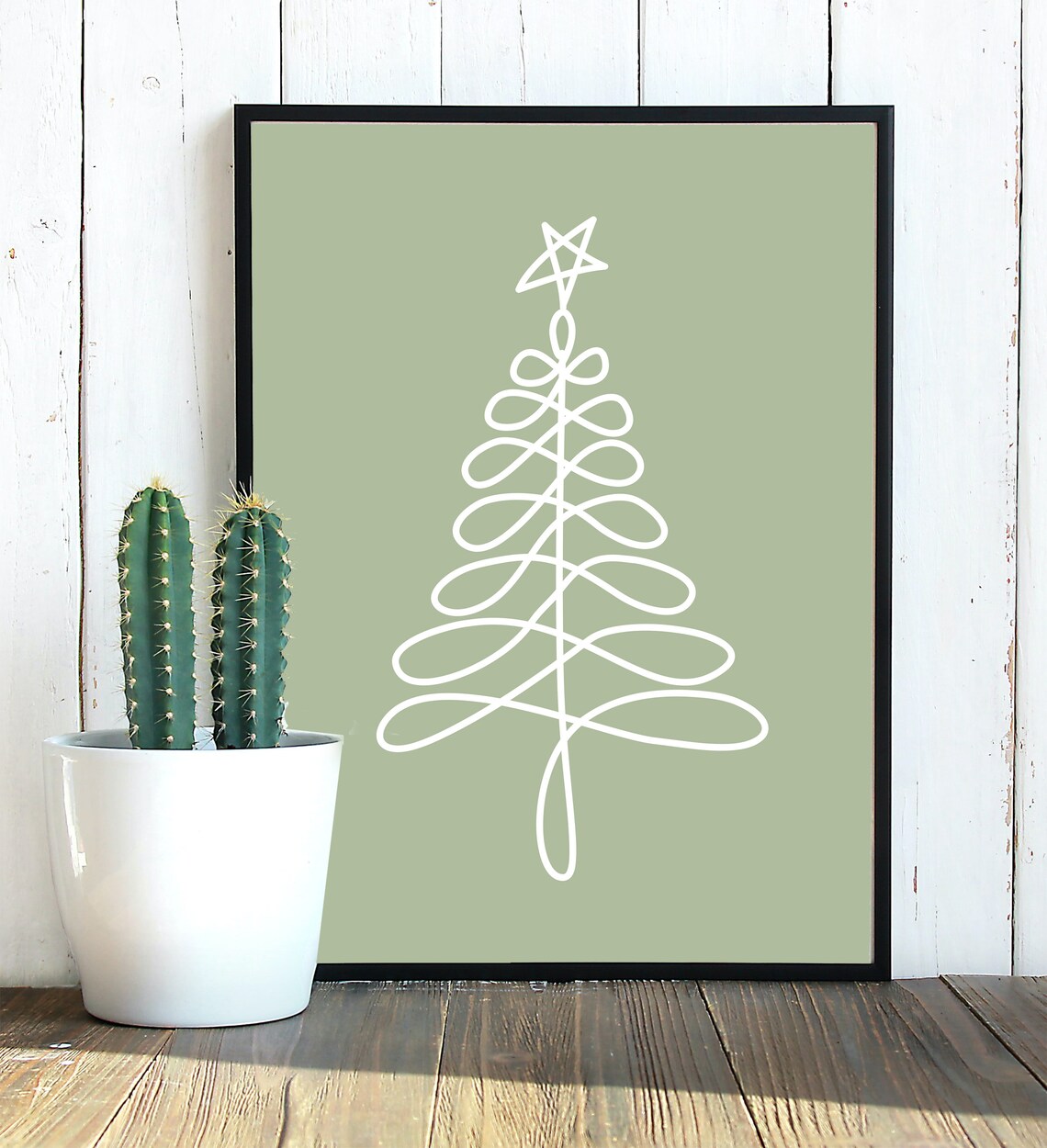 CHRISTMAS Wall Decor Minimalist Holiday Abstract Tree Poster | Etsy