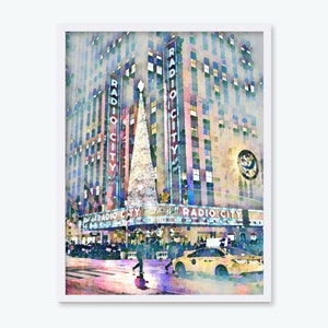 Christmas at Radio City Music Hall Print, New York at Christmas Printable, Winter in NYC, Christmas Decoration, New York City Wall Art #1239