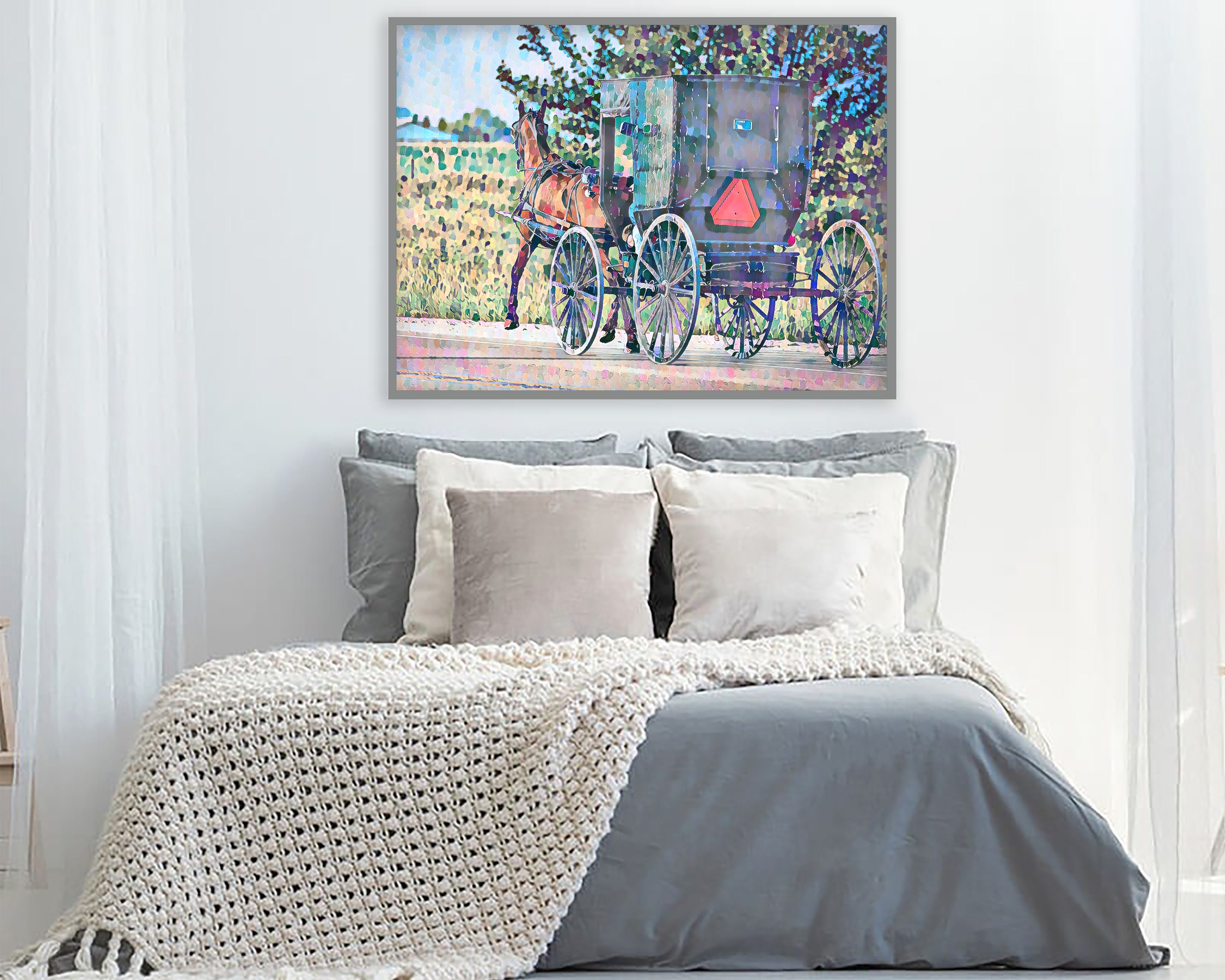 AMISH Horse &amp; Buggy Digital Wall Art Amish Printable Digital - Etsy