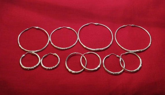 Boucles D'Oreilles Créoles Vangovango Gasy - Argent Massif, Diamètre 30mm, Modèle Soa - Neuf
