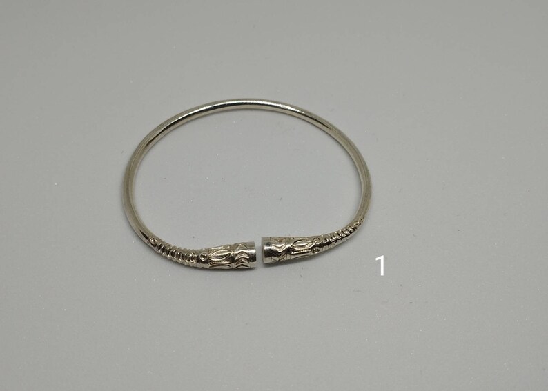 Bracelet Jonc Enfant Argent Massif 925 - Motif étoiles - Occasion