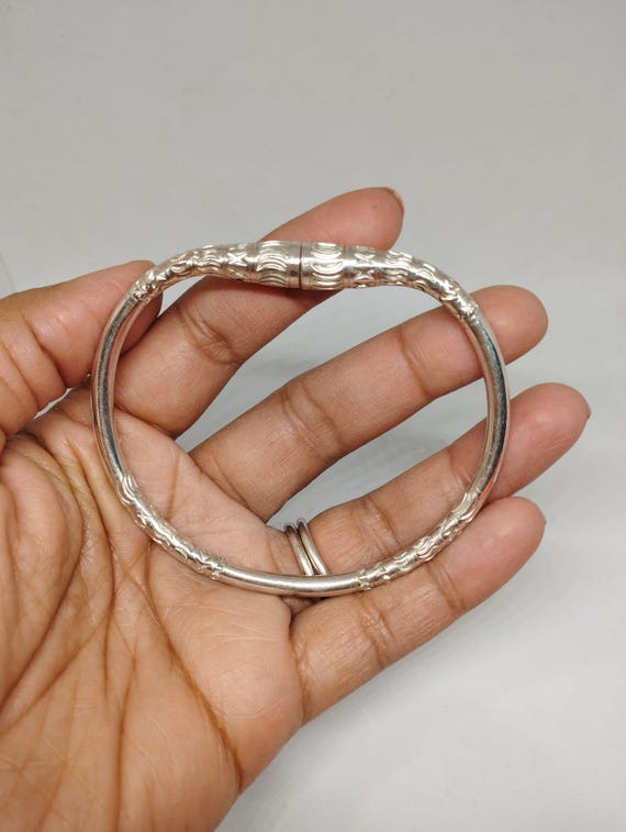 Bracelet Jonc En Argent Massif 950/1000 Avec Détails Or - Marque SoaArtShop, Neuf Avec étiquettes, Style épuré