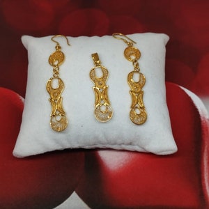 Parure Aloalo Filigrane bijoux or 750/1000 pendentif boucles d'oreilles image 4