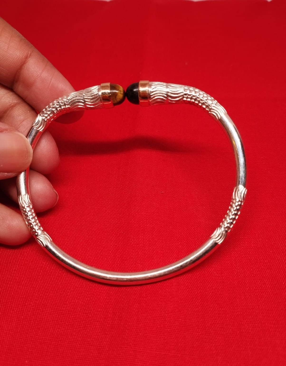 Bague En Argent Massif 950 Avec Opale Noire - Fait Main Madagascar