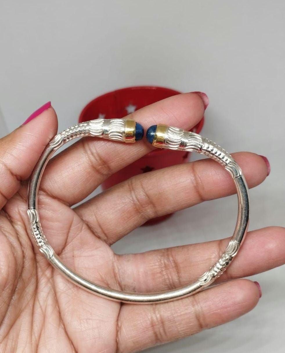 Bracelet Jonc En Argent Massif 950/1000 Avec Détails Or - Marque Vangovango Gasy/SoaArtShop - 18cm