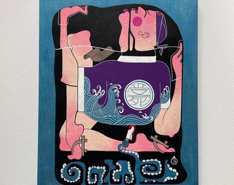 The Murder of a Sushi Chef - Original Painting