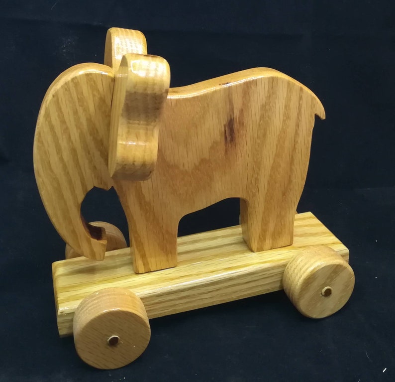 Wooden Handmade Elephant Push Toy