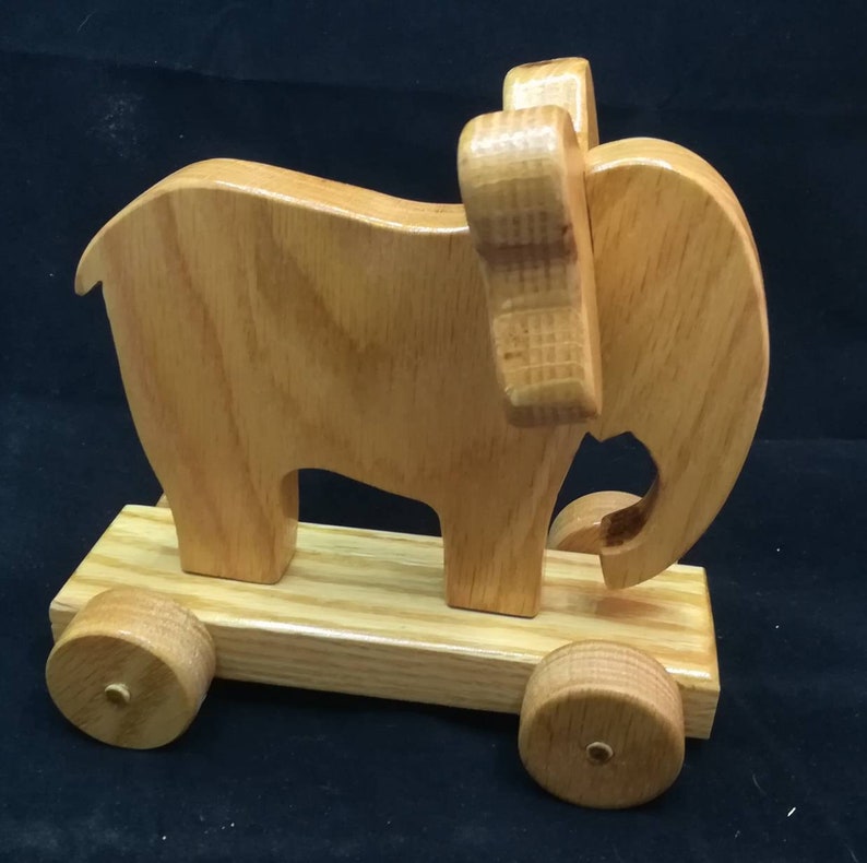 Wooden Handmade Elephant Push Toy